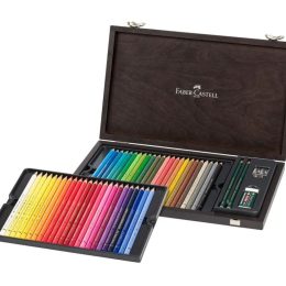 Valigetta in legno con 48 matite Colorate Polychromos