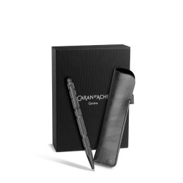 Set ECRIDOR™ Black lines ballpoint pen and leather case