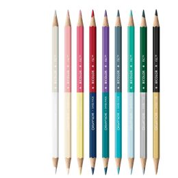 Scatola con 9 Matite Colorate Bicolori & 1 Pennello Alpine Frost