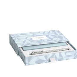 Set Penna a Sfera Ecridor™ Alpine Frost & Astuccio in Pelle Blu Polare
